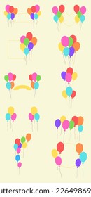 Colección De Decoración De Globos. Eps 10. Fácil de editar.