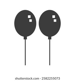 Balloons Decoration Icon Black and White Vector Graphic