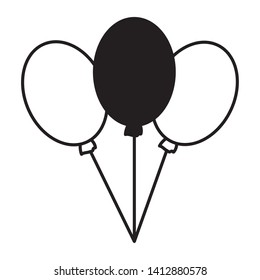 balloons decoration party on white background vector illustration