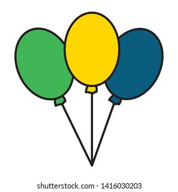 balloons decoration party on white background vector illustration