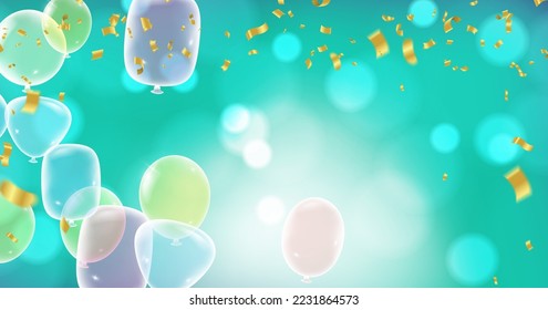 Balloons design elegant for celebration party vector illustration