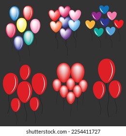 Balloons design element set for any design  