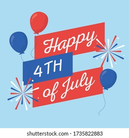 Balloons design, Independence day happy 4th july and usa theme Vector illustration