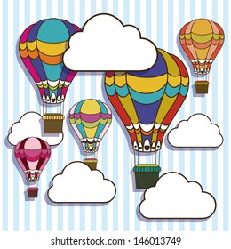 balloons design over lineal background vector illustration