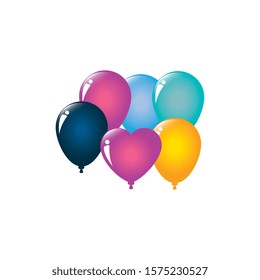 Balloons design, Party happy birthday festival celebration holiday decoration enjoyment and entertainment theme Vector illustration