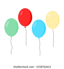 balloons with different color isolated on white background. vector illustration 