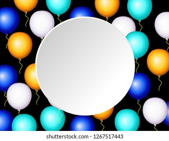 Balloons of different colors frame