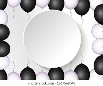 Balloons of different colors frame
