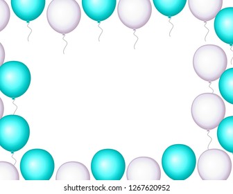 Balloons of different colors frame