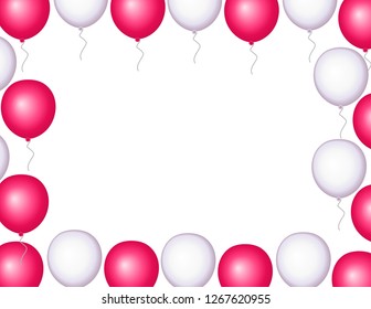 Balloons of different colors frame