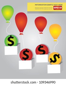 Balloons and dollar sign concept,Vector