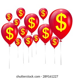 Balloons with dollar signs