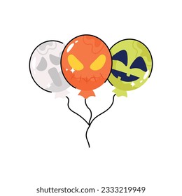 Balloons doodle vector filled outline Sticker. EPS 10 file