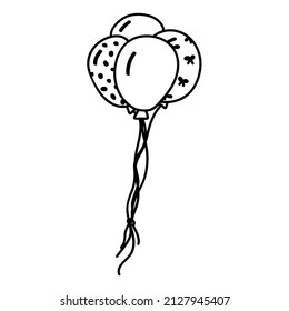 Globos. Ilustración del vector Doodle. Aislado sobre un fondo blanco