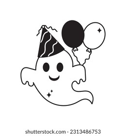 Balloons doodle vector outline Sticker. EPS 10 file