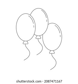 Balloons. An empty contour. Scalable vector for creativity. Flat style.