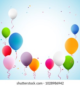 Balloons. Festive decoration. Multicolored. Flying. Vector. Celebration.