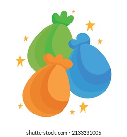 balloons festive icon flat isolated