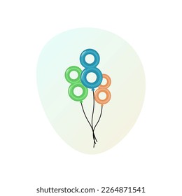 balloons in figure eight shape.vector illustration for women's day