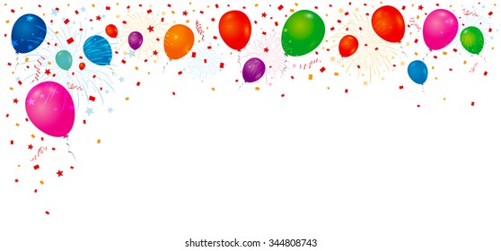 Balloons and fireworks background