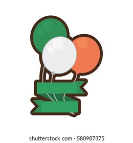 balloons flag irish ribbon st patricks day vector illustration eps 10
