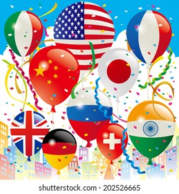 Balloons Flags of the world