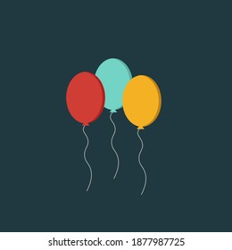 Globos Diseño plano Ilustración.Pasos vectoriales 10