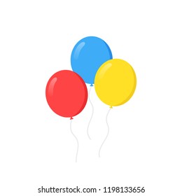 Balloons. Flat design, vector illustration on background.