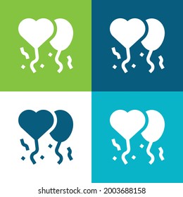 Balloons Flat four color minimal icon set