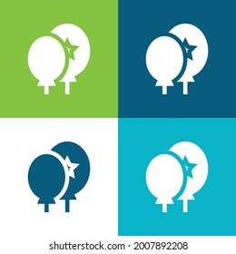 Ballons Vierfarbige minimale Icon-Set