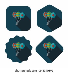 balloons flat icon with long shadow,eps10