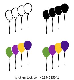 Balloons in flat style isolated