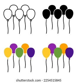 Balloons in flat style isolated