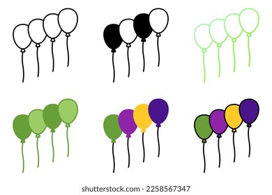 Balloons in flat style isolated