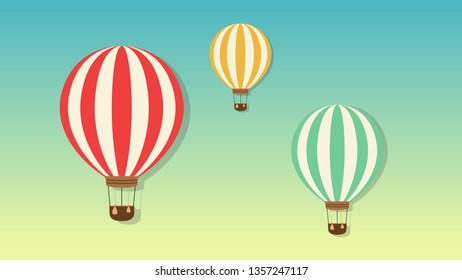 Balloons floating on the sky vector. wallpaper.