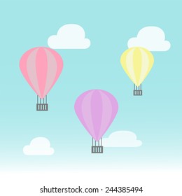Balloons floating in the sky, vector illustration, graphic design, create