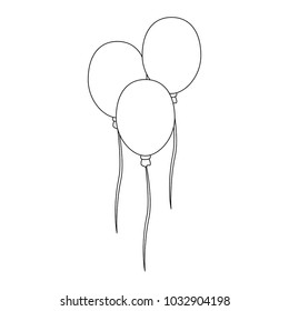 Balloons flying isolated