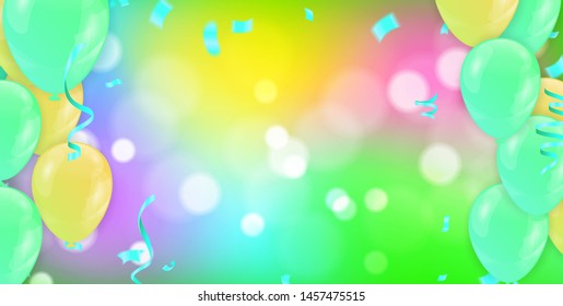 Balloons Flying on  Background, Ideal for Displaying Your Wedding, Birthday, Celebration or Holiday