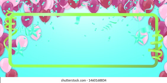 Balloons Flying on  Background, Ideal for Displaying Your Wedding, Birthday, Celebration or Holiday