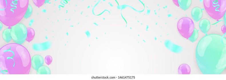 Balloons Flying on  Background, Ideal for Displaying Your Wedding, Birthday, Celebration or Holiday
