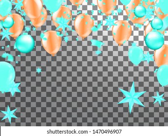 Balloons Flying on  Background, Ideal for Displaying Your Wedding, Birthday, Celebration or Holiday