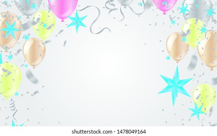 Balloons Flying on  Background, Ideal for Displaying Your Wedding, Birthday, Celebration or Holiday