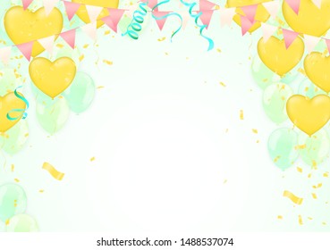 Balloons Flying on  Background, Ideal for Displaying Your Wedding, Birthday, Celebration or Holiday