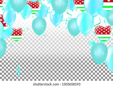 Balloons Flying on  Background, Ideal for Displaying Your Wedding, Birthday, Celebration or Holiday