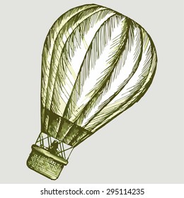 Balloons flying in the sky, slope. Vector Image