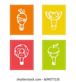 Balloons in the form of fruits, vector