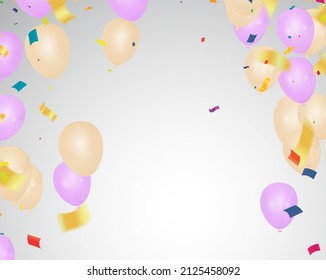 Balloons frame composition with space for your text. Vector illustration.