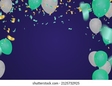 Balloons frame composition with space for your text. Vector illustration.