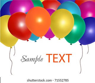 Balloons frame composition with space for your text. Vector illustration.