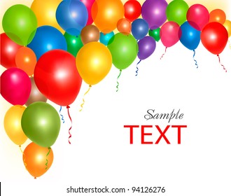 Balloons frame composition with space for your text. Vector illustration.